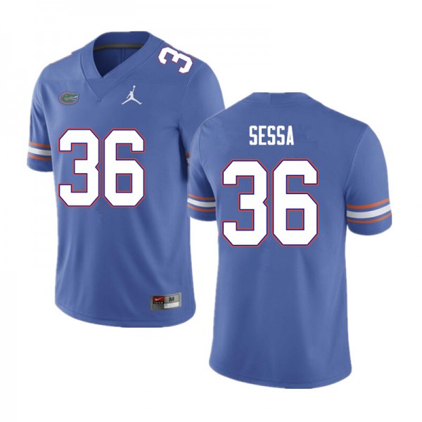 Men #36 Zack Sessa Florida Gators College Football Jersey Blue